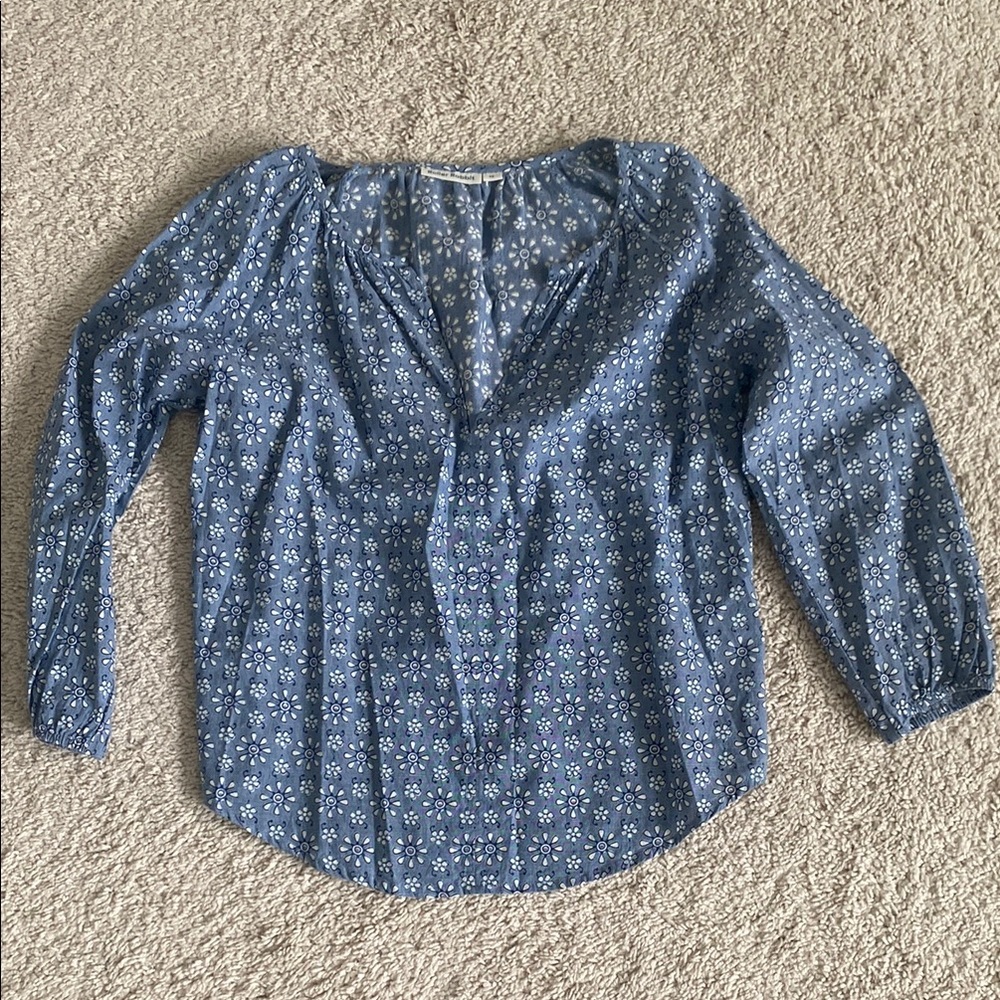 Roller Rabbit Blue Floral Blouse